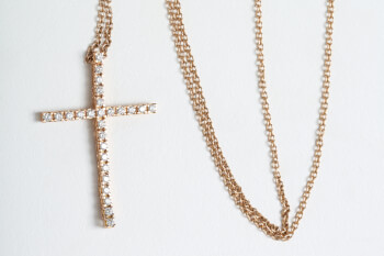 crosses long necklace rose golde