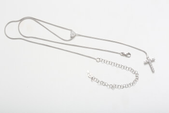 crosses slim long necklace
