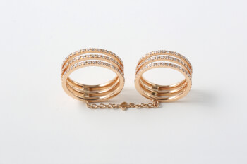 double ring rose gold
