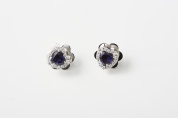 iolite hearts earrings