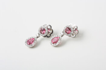 pink sapphire pendant earrings