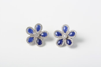sodalite flower earrings