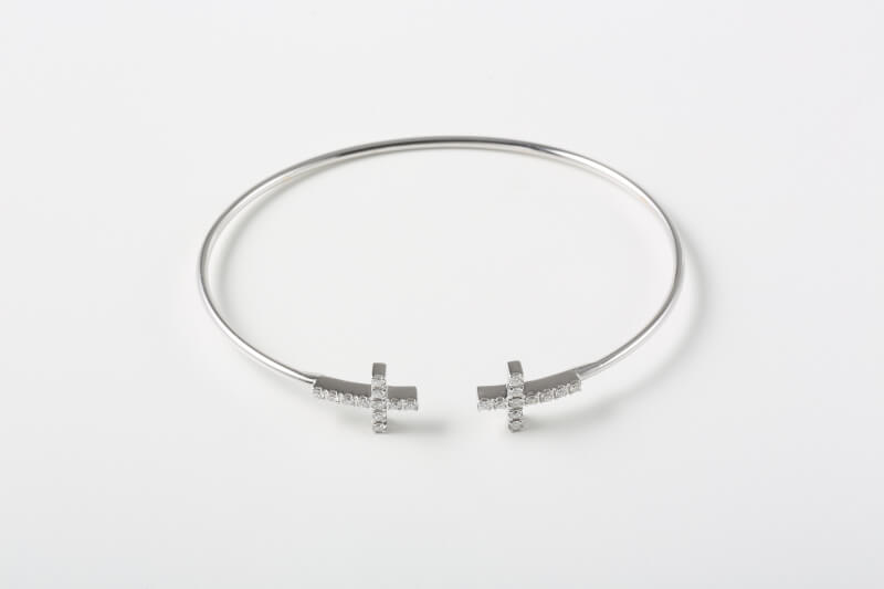 crosses white gold bracelet woman crosses white gold bracelet woman