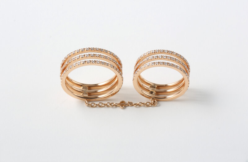 double ring rose gold double ring rose gold