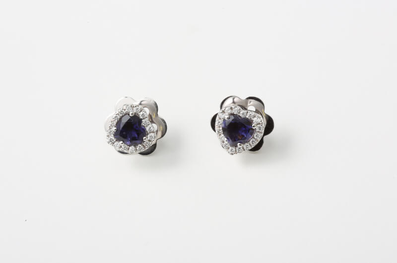 iolite hearts earrings iolite hearts earrings